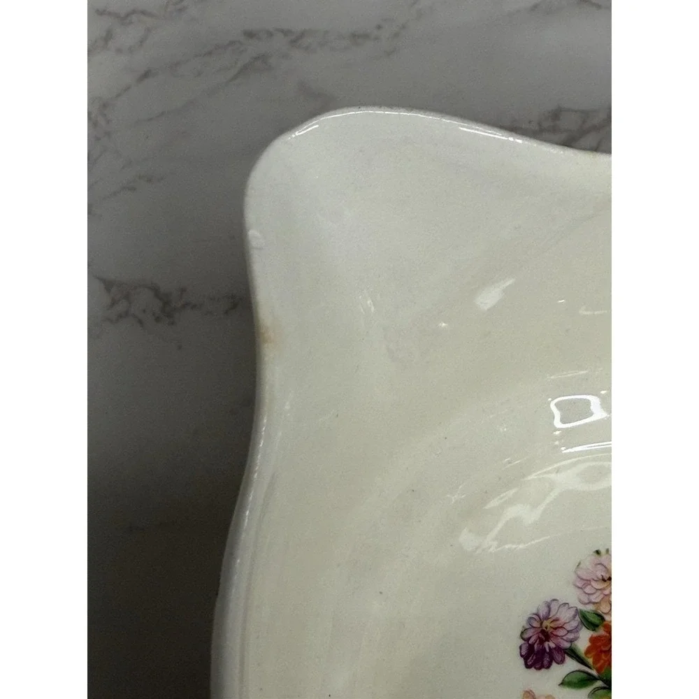 W.S.George Bolero 112A Floral Double Spout Sugar Bowl Gravy Boat Vintage Ceramic